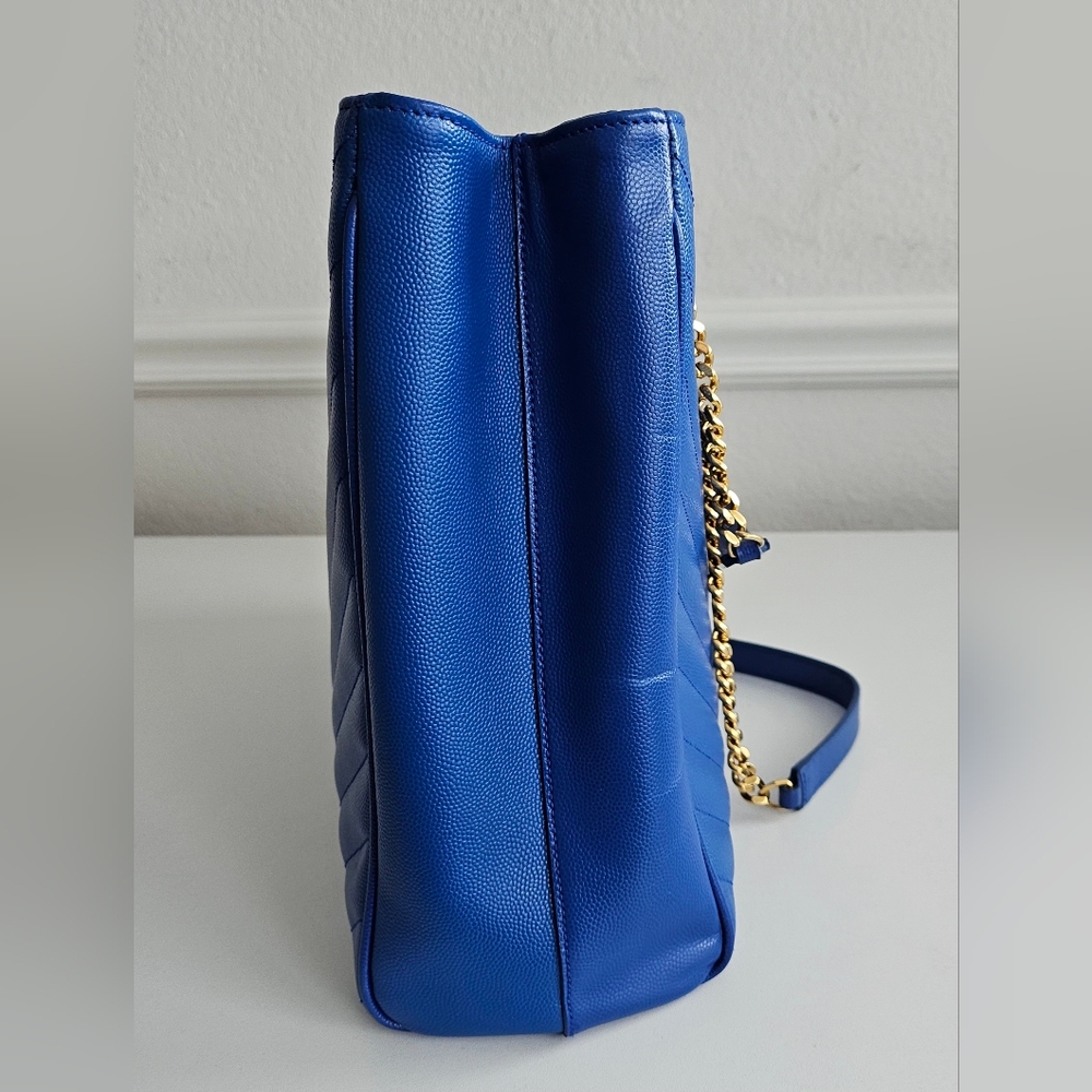 Yves Saint Laurent Blue Quilted Tote - Picture 5 of 15